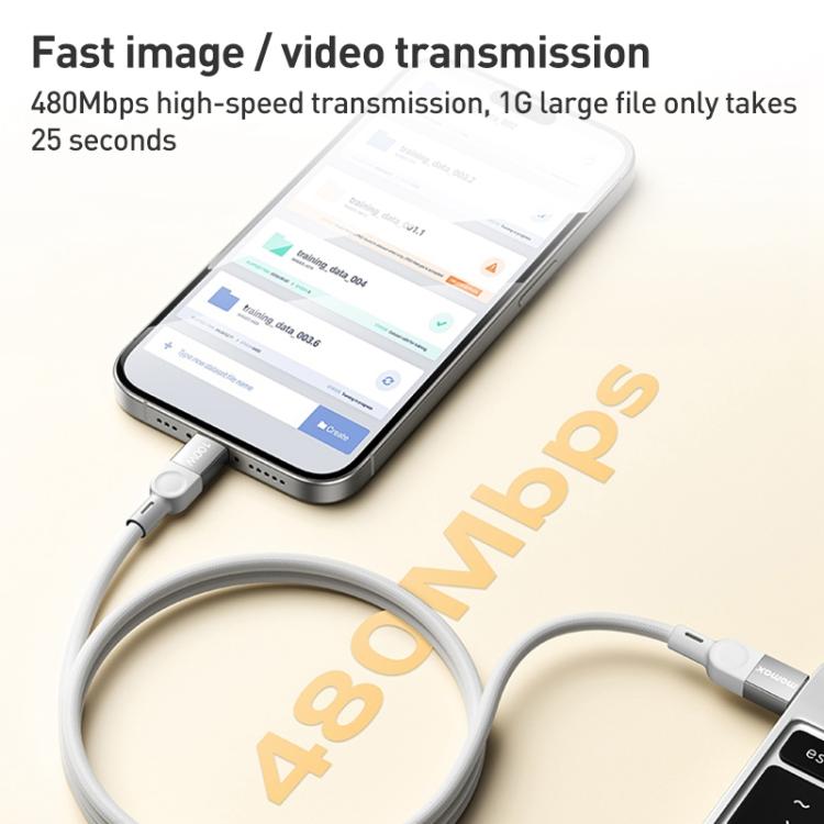MOMAX DC35 100W USB-C / Type-C to USB-C / Type-C Magnetic Braided Data Cable, 1m