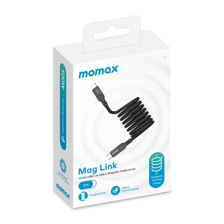 MOMAX DC36 100W USB-C / Type-C to USB-C / Type-C Magnetic Braided Data Cable, 2m
