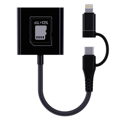 4 in 1 Type-C+8 Pin Multi-function Card Reader, Type-C+8 Pin