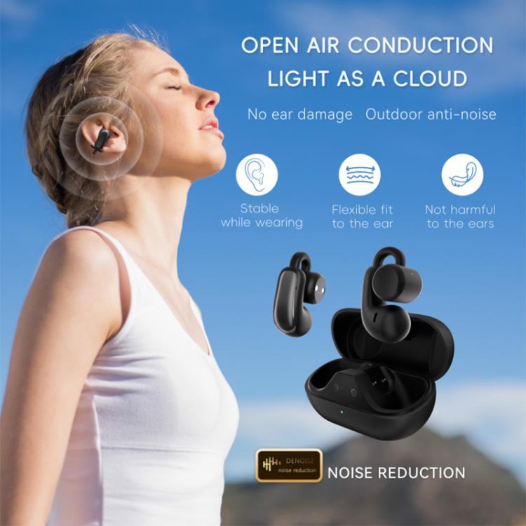 F18 Ear-Hook ANC Noise Reduction Air Conduction HIFI BT 5.4 Wireless Earphones, F18 (Black)������...