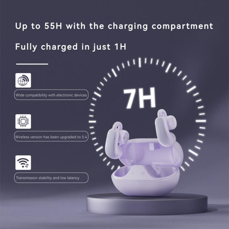 F18 Ear-Hook ANC Noise Reduction Air Conduction HIFI BT 5.4 Wireless Earphones, F18 (Black)������...