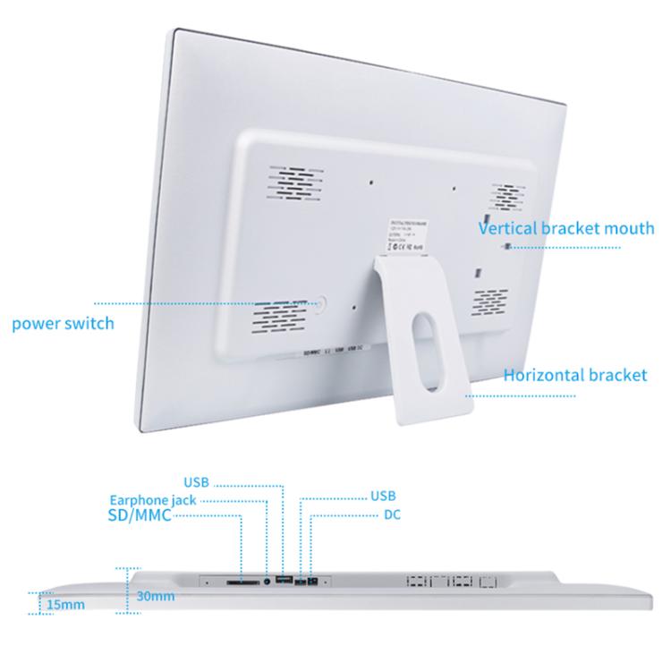 21.5 inch LCD Display Cloud Photo Frame 1G+32GB 3326C Quad-Core CPU Android 7.0, EU Plug, US Plug...