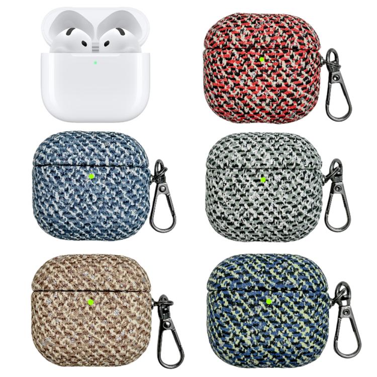Camouflage Texture Earbuds Box PC Case with Hook, For AirPods 4, For AirPods 3