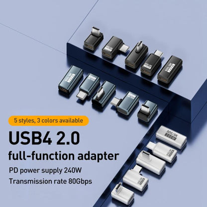 240W 80Gbps USB4 2.0 Type-C Full Function Adapter, Side Bend, 3D Bend, Female to Female����������...