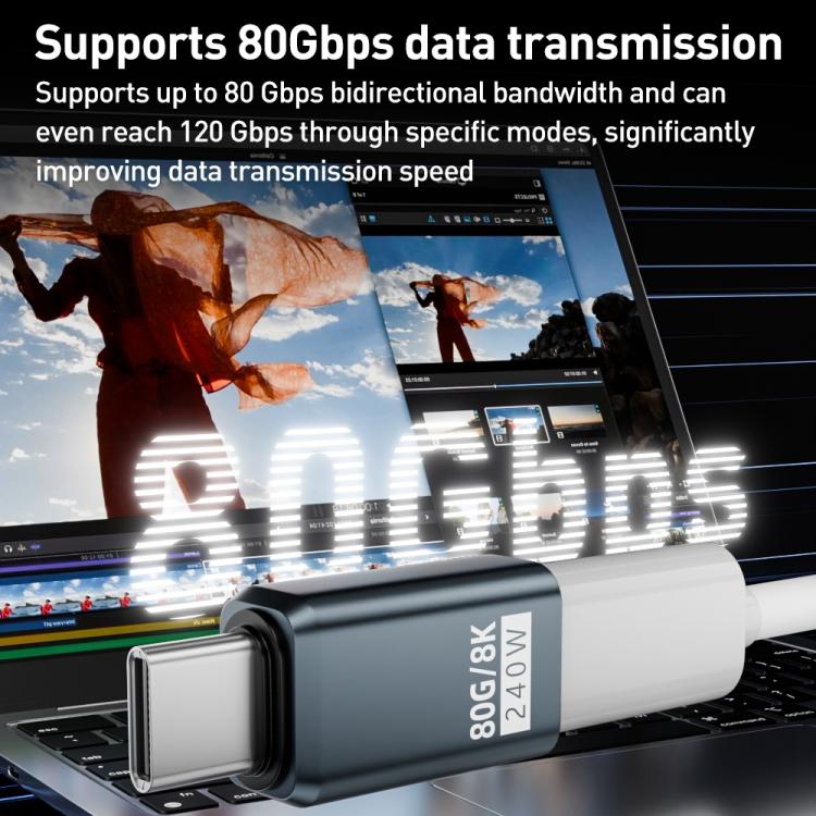 240W 80Gbps USB4 2.0 Type-C Full Function Adapter, Side Bend, 3D Bend, Female to Female����������...