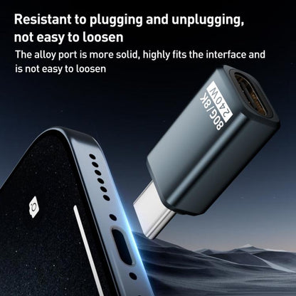 240W 80Gbps USB4 2.0 Type-C Full Function Adapter, Side Bend, 3D Bend, Female to Female����������...