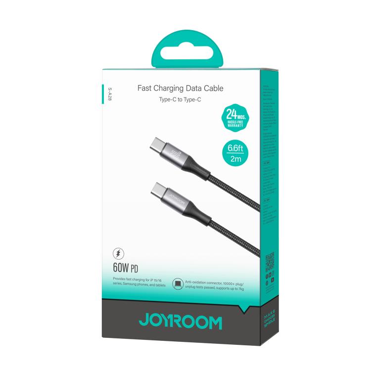 JOYROOM S-A28 Flash Series 60W 480Mbps Fast Charging Data Cable, Length: 2m, Type-C to Type-C Cab...