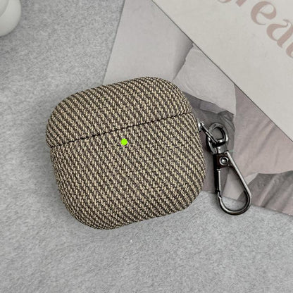 Diagonal Striped Leather Bluetooth Earphone Protective Case, For AirPods 4, For AirPods Pro 2����...