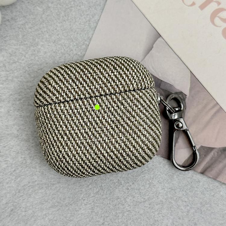 Diagonal Striped Leather Bluetooth Earphone Protective Case, For AirPods 4, For AirPods Pro 2����...