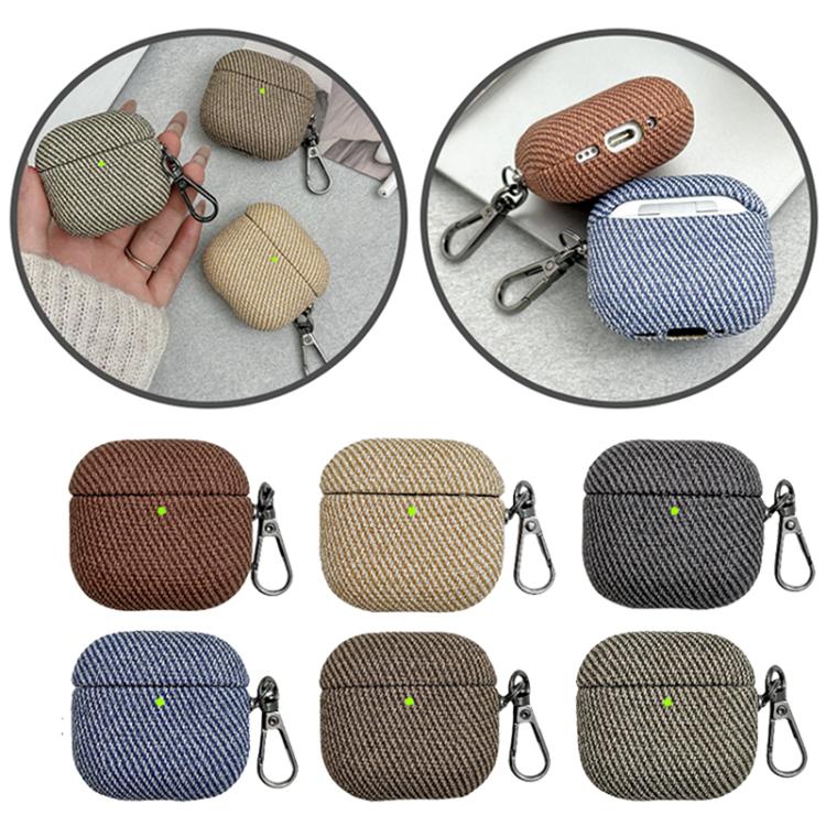 Diagonal Striped Leather Bluetooth Earphone Protective Case, For AirPods 4, For AirPods Pro 2����...