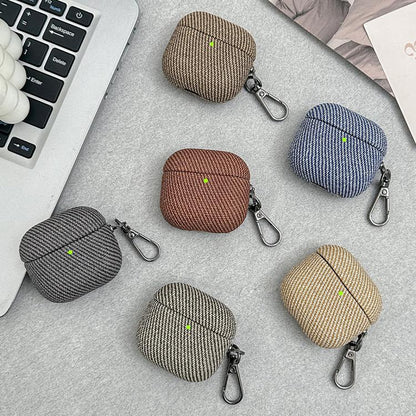 Diagonal Striped Leather Bluetooth Earphone Protective Case, For AirPods 4, For AirPods Pro 2����...