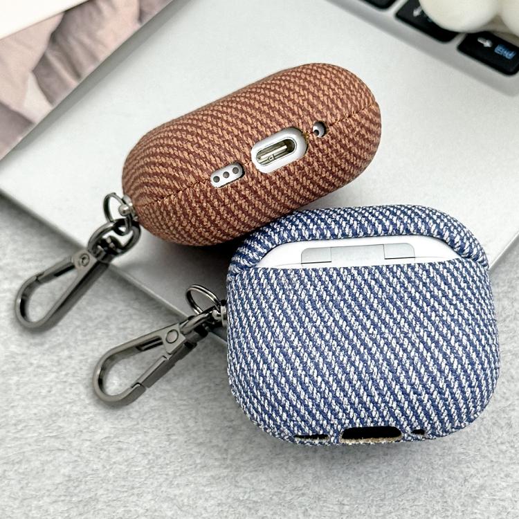 Diagonal Striped Leather Bluetooth Earphone Protective Case, For AirPods 4, For AirPods Pro 2����...