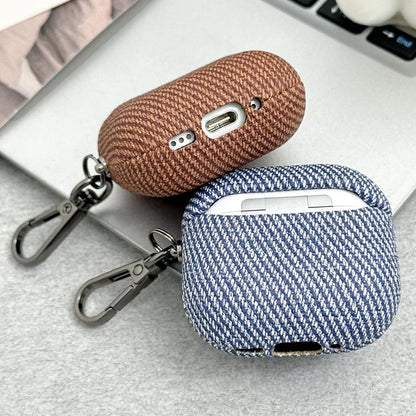 Diagonal Striped Leather Bluetooth Earphone Protective Case, For AirPods 4, For AirPods Pro 2����...
