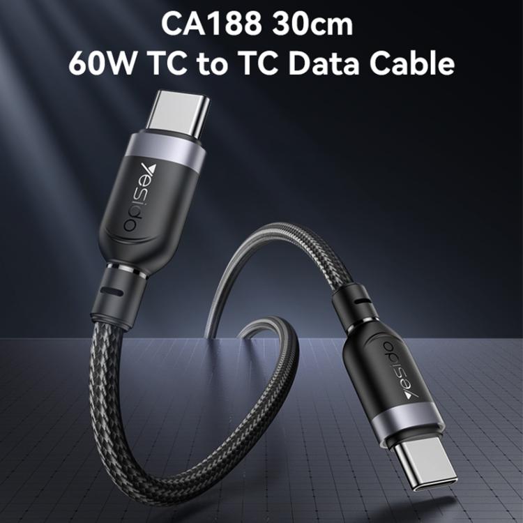 Yesido 60W 3A USB-C / Type-C to Type-C Charging Data Cable