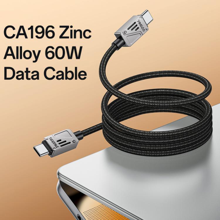Yesido CA196 60W 3A USB-C / Type-C to Type-C Zinc Alloy Data Cable