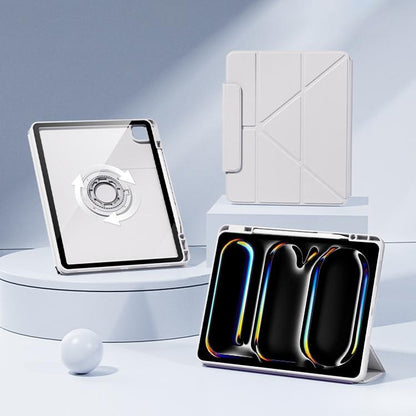 Relieve Stress Rotatable Y-Fold Leather Tablet Case, For iPad 2025 / 2022������������������������...