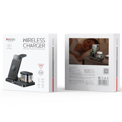 Yesido DS22 5 in 1 Multifunction Clock Wireless Fast Charge Station