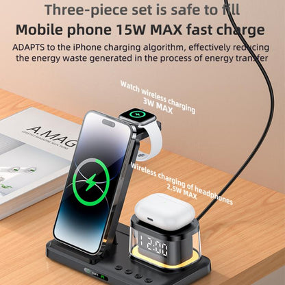 Yesido DS22 5 in 1 Multifunction Clock Wireless Fast Charge Station