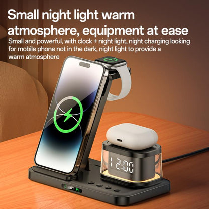 Yesido DS22 5 in 1 Multifunction Clock Wireless Fast Charge Station