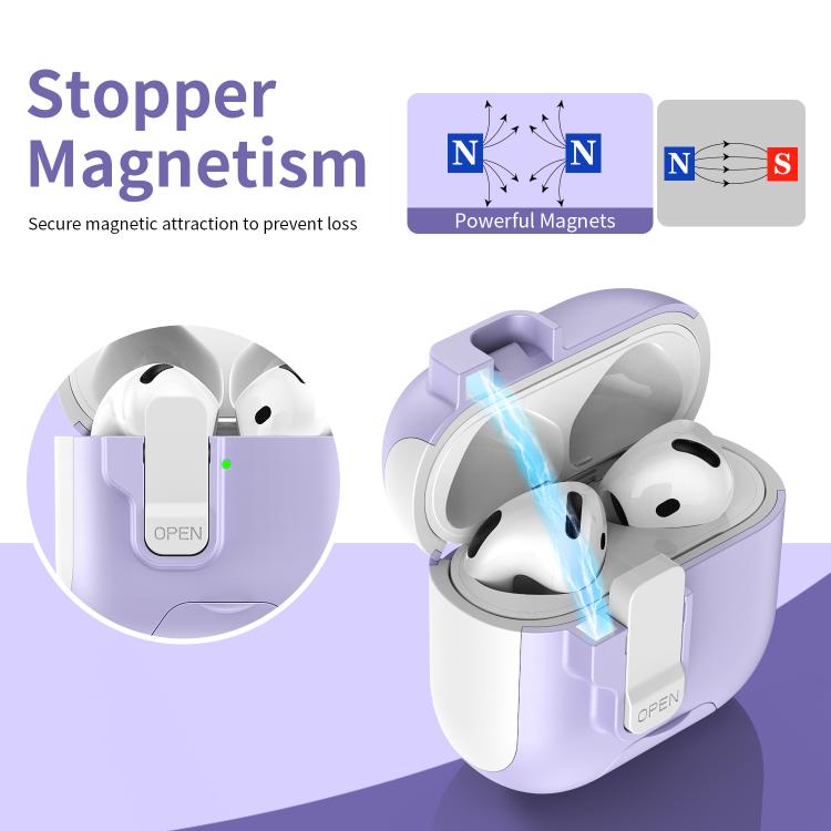 Automatic Pop-up Cover Holder Earphone Case with Switch Lock, For AirPods 4, For AirPods Pro 2���...