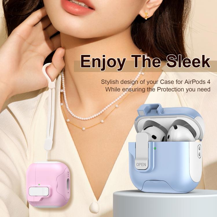 Automatic Pop-up Cover Holder Earphone Case with Switch Lock, For AirPods 4, For AirPods Pro 2���...