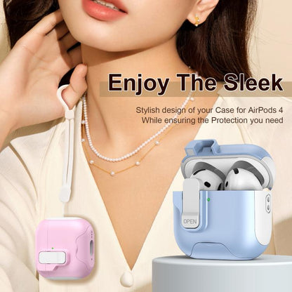 Automatic Pop-up Cover Holder Earphone Case with Switch Lock, For AirPods 4, For AirPods Pro 2���...