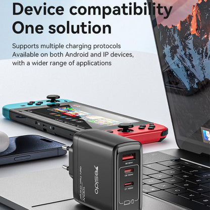 Yesido YC95 PD100W 2 USB-C , USB-A Three Ports GaN Fast Charger