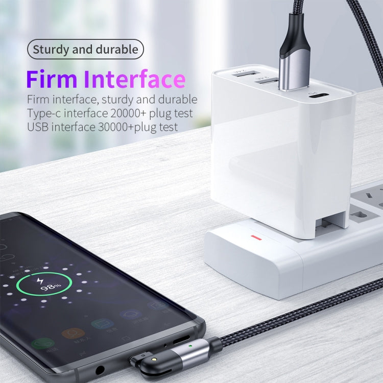 3A USB to USB-C / Type-C 180 Degree Rotating Elbow Charging Cable, 1.2m Type-C, 2m Type-C