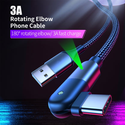 3A USB to USB-C / Type-C 180 Degree Rotating Elbow Charging Cable, 1.2m Type-C, 2m Type-C