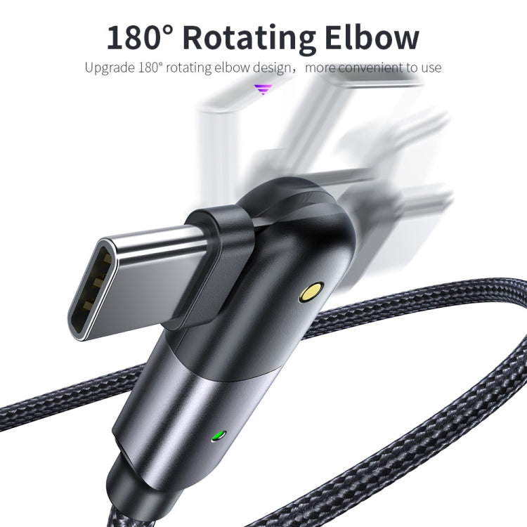 3A USB to USB-C / Type-C 180 Degree Rotating Elbow Charging Cable, 1.2m Type-C, 2m Type-C