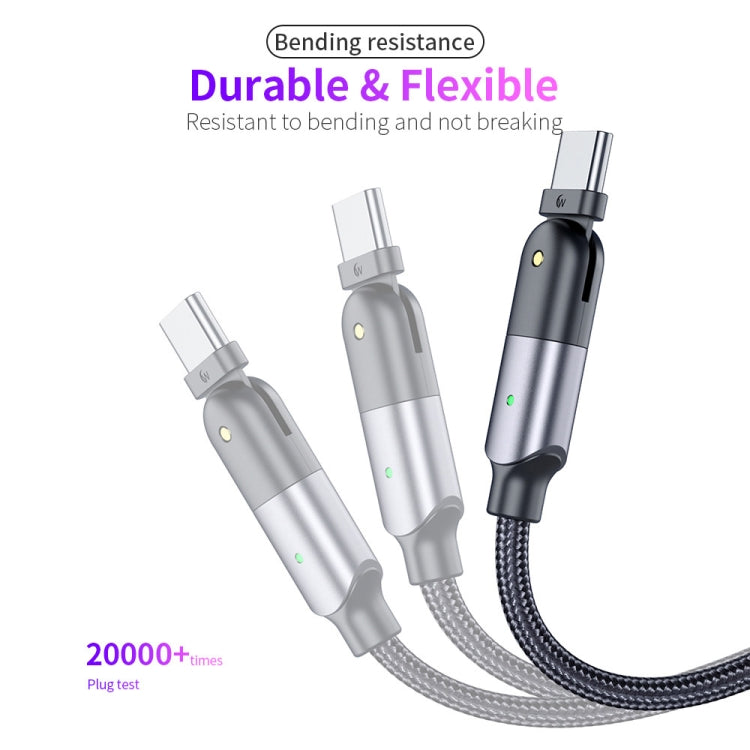 60W 3A USB-C / Type-C to Type-C 180 Degree Rotating Elbow Fast Charging Cable, 1.2m 60W PD�������...