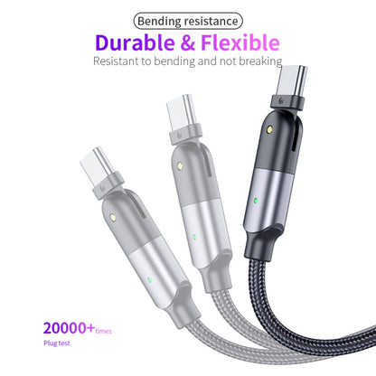60W 3A USB-C / Type-C to Type-C 180 Degree Rotating Elbow Fast Charging Cable, 1.2m 60W PD�������...