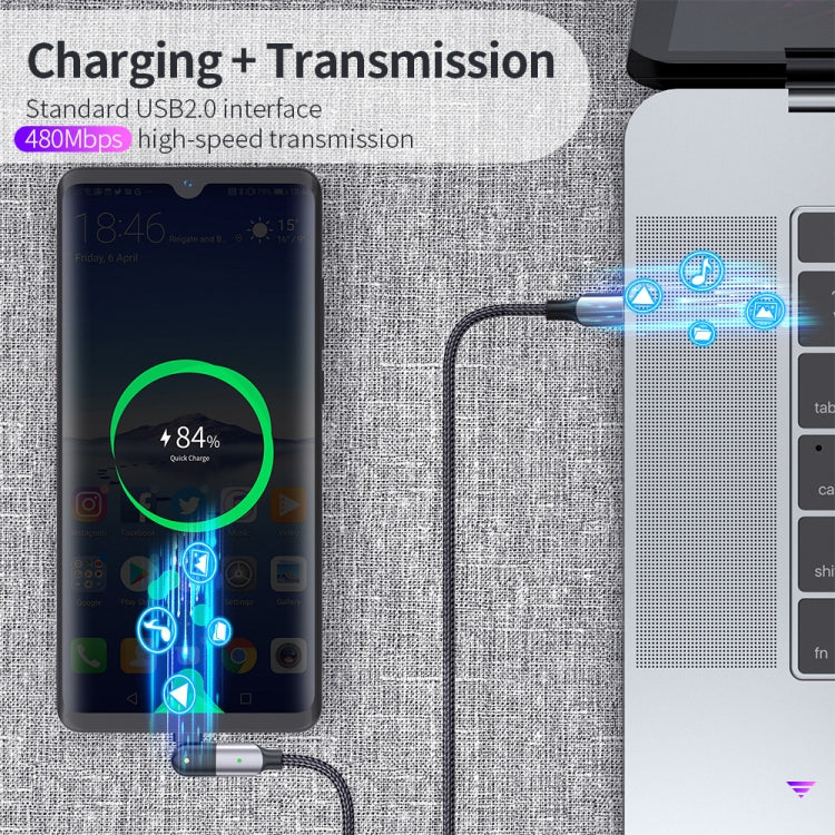 60W 3A USB-C / Type-C to Type-C 180 Degree Rotating Elbow Fast Charging Cable, 1.2m 60W PD�������...