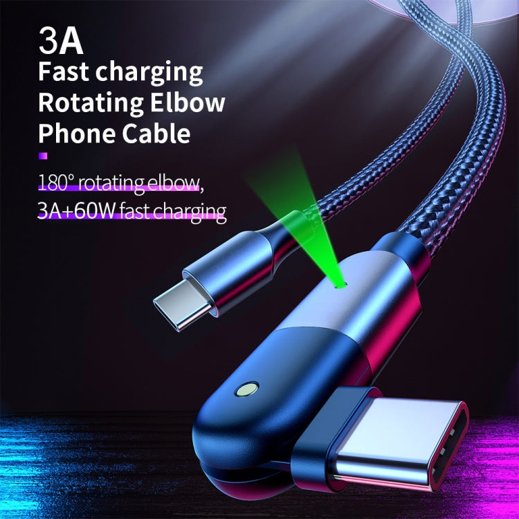 60W 3A USB-C / Type-C to Type-C 180 Degree Rotating Elbow Fast Charging Cable, 1.2m 60W PD�������...