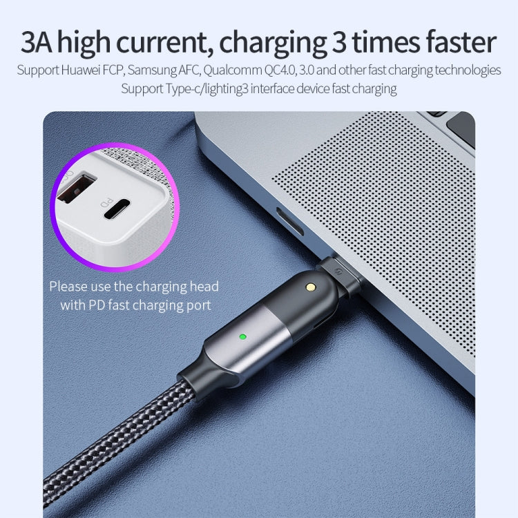 60W 3A USB-C / Type-C to Type-C 180 Degree Rotating Elbow Fast Charging Cable, 1.2m 60W PD�������...