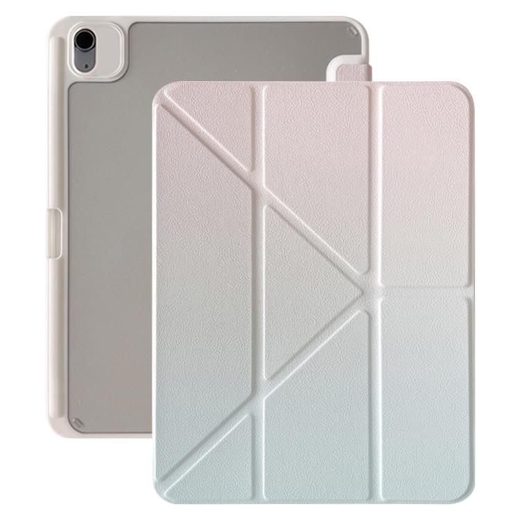 Rainbow Gradient Y-Fold Holder Leather Tablet Case, For iPad 2025 / 2022�������������������������...