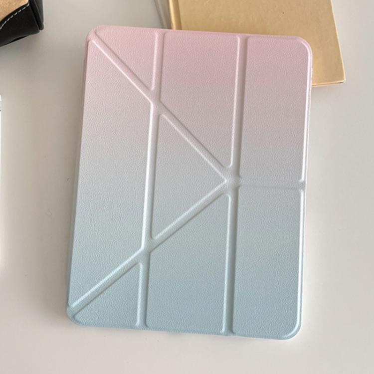 Rainbow Gradient Y-Fold Holder Leather Tablet Case, For iPad 2025 / 2022�������������������������...