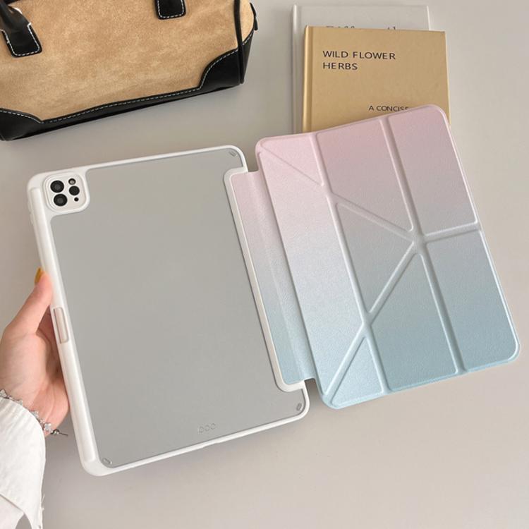 Rainbow Gradient Y-Fold Holder Leather Tablet Case, For iPad 2025 / 2022�������������������������...