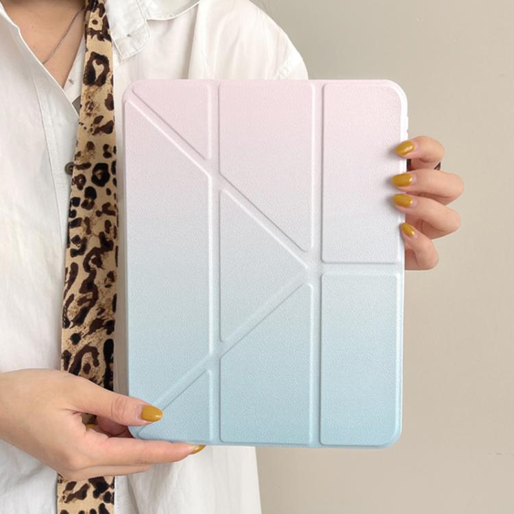 Rainbow Gradient Y-Fold Holder Leather Tablet Case, For iPad 2025 / 2022�������������������������...