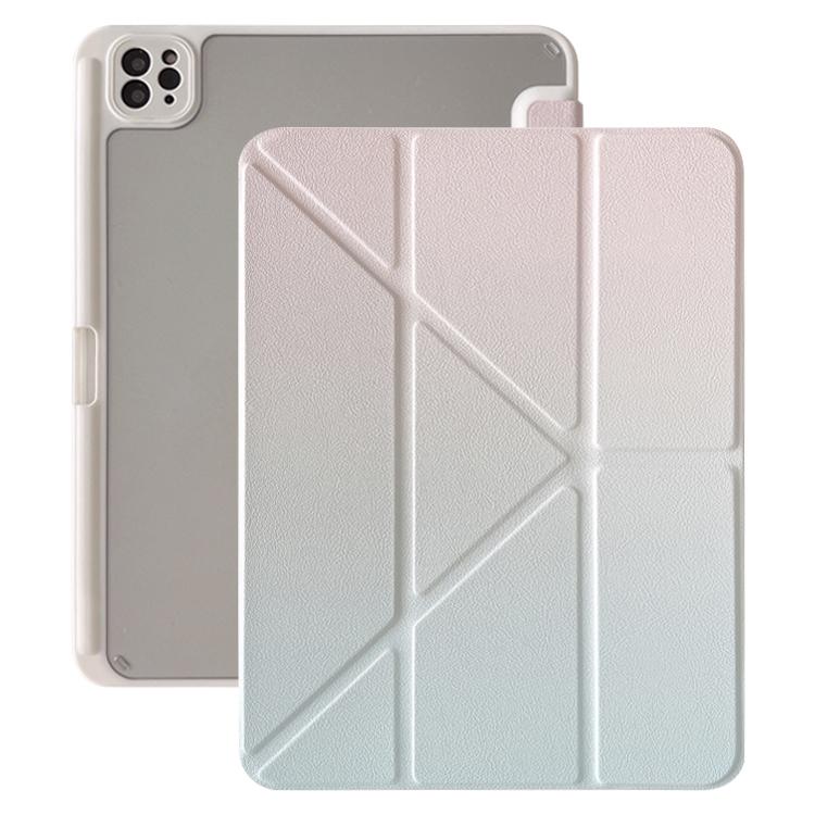Rainbow Gradient Y-Fold Holder Leather Tablet Case, For iPad 2025 / 2022�������������������������...