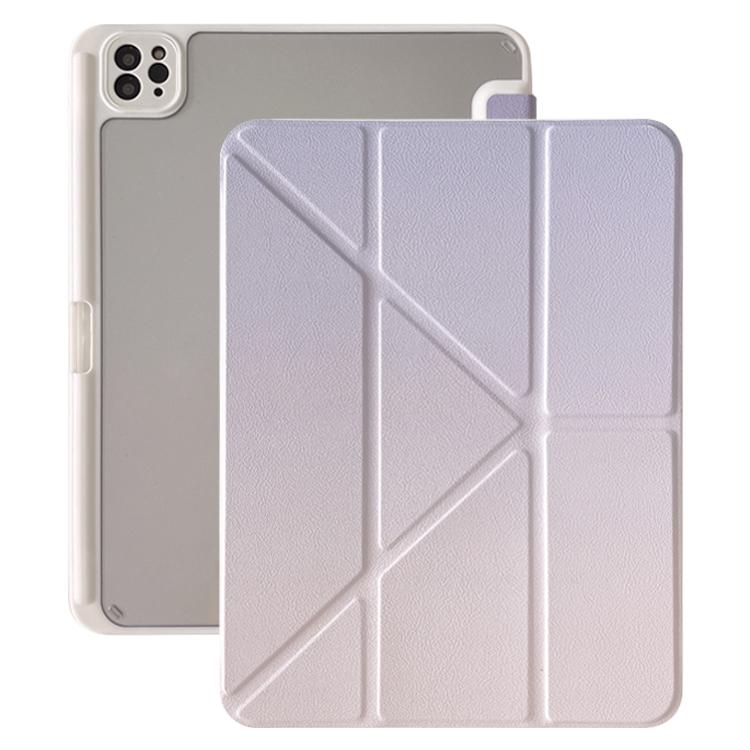 Rainbow Gradient Y-Fold Holder Leather Tablet Case, For iPad 2025 / 2022�������������������������...