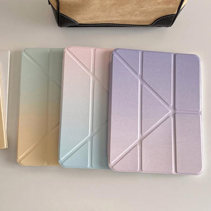 Rainbow Gradient Y-Fold Holder Leather Tablet Case, For iPad 2025 / 2022�������������������������...