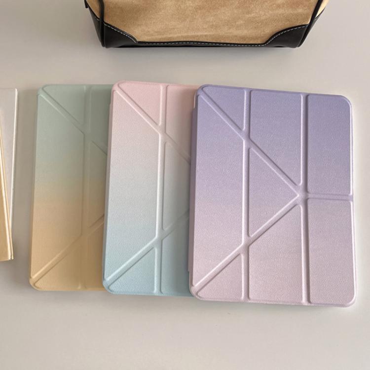 Rainbow Gradient Y-Fold Holder Leather Tablet Case, For iPad 2025 / 2022�������������������������...