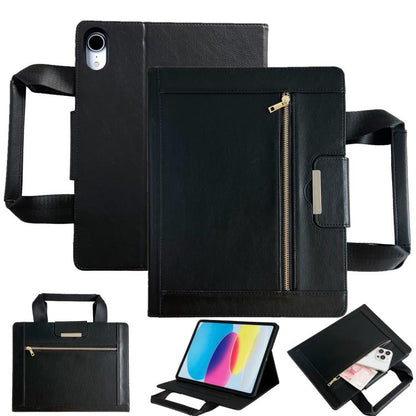 Zipper Handle Retro Smart Leather Tablet Case