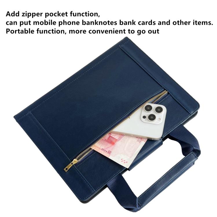 Zipper Handle Retro Smart Leather Tablet Case