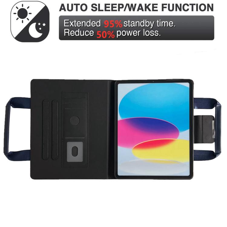 Zipper Handle Retro Smart Leather Tablet Case