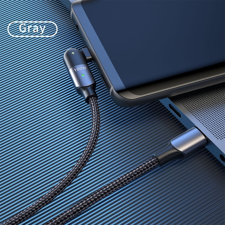 100W 5A USB-C / Type-C to Type-C 180 Degree Rotating Elbow Fast Charging Cable, 1.2m 100W PD�����...