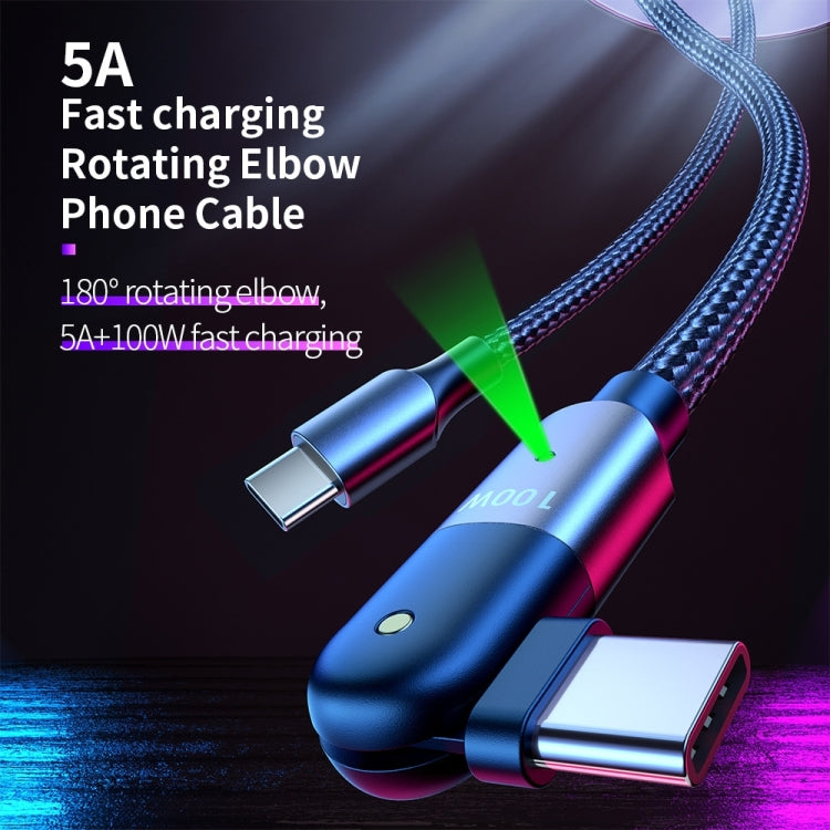 100W 5A USB-C / Type-C to Type-C 180 Degree Rotating Elbow Fast Charging Cable, 1.2m 100W PD�����...