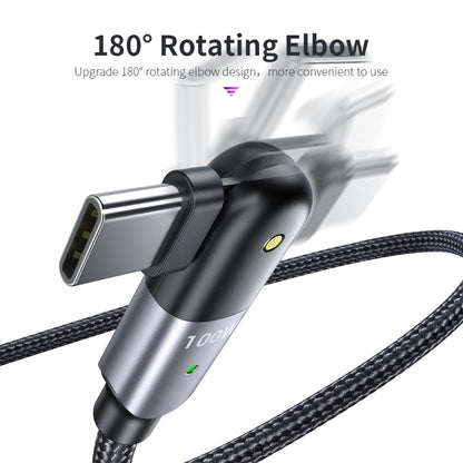 100W 5A USB-C / Type-C to Type-C 180 Degree Rotating Elbow Fast Charging Cable, 1.2m 100W PD�����...