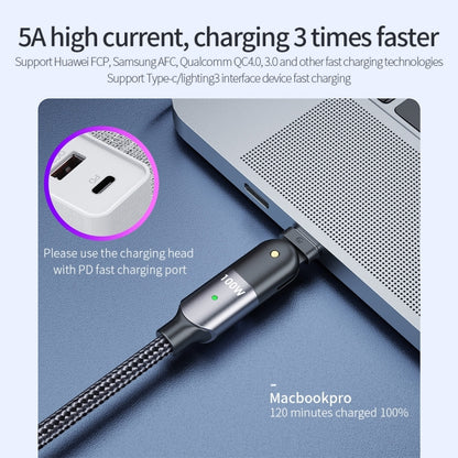 100W 5A USB-C / Type-C to Type-C 180 Degree Rotating Elbow Fast Charging Cable, 1.2m 100W PD�����...